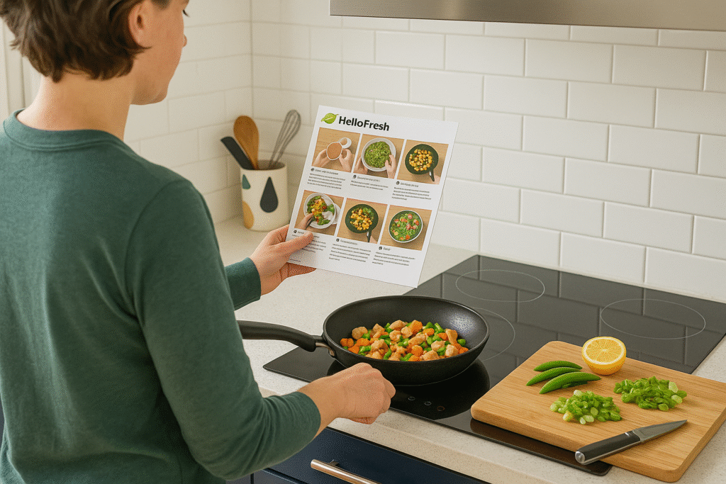 Cooking Hello Fresh recipe at home